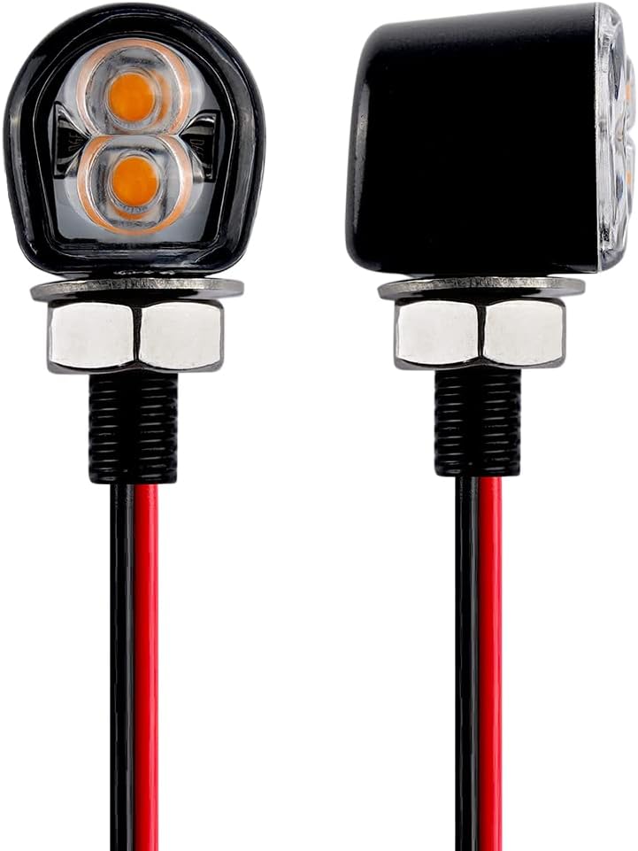 Techtek mini led turn signals motorcycle blinkers dirt bike Rear front turn signals universal bullet signal lights suitable for honda harley suziki motorcycles (TURN02) - Image 1